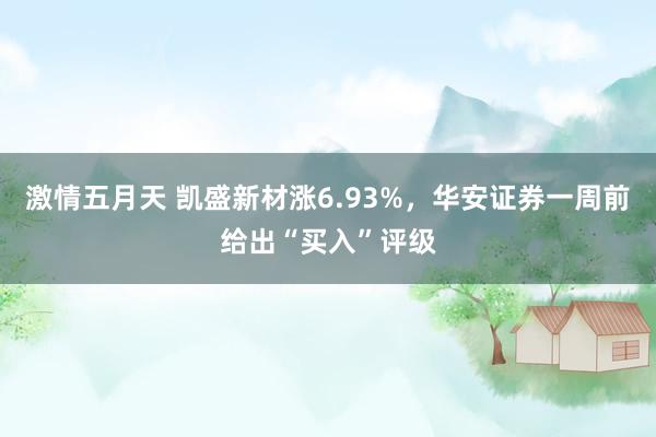 激情五月天 凯盛新材涨6.93%,华安证券一周前给出“买入”评级