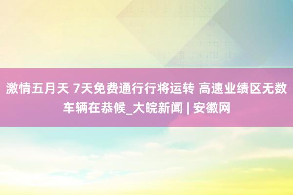 激情五月天 7天免费通行行将运转 高速业绩区无数车辆在恭候_大皖新闻 | 安徽网