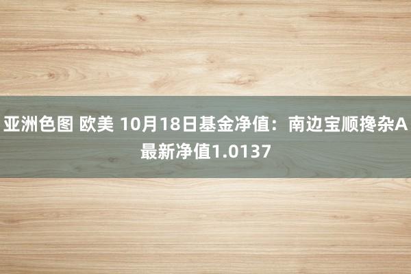 亚洲色图 欧美 10月18日基金净值:南边宝顺搀杂A最新净值1.0137