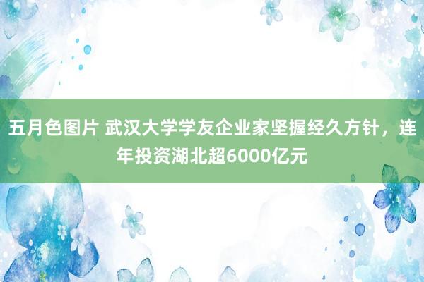 五月色图片 武汉大学学友企业家坚握经久方针，连年投资湖北超6000亿元