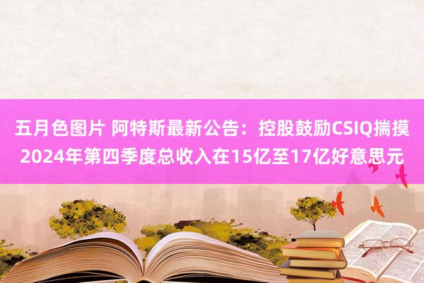 五月色图片 阿特斯最新公告：控股鼓励CSIQ揣摸2024年第四季度总收入在15亿至17亿好意思元