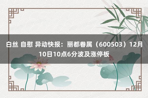 白丝 自慰 异动快报：丽都眷属（600503）12月10日10点6分波及涨停板