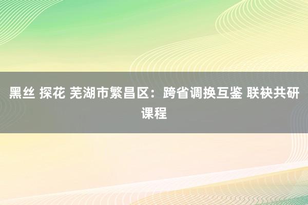 黑丝 探花 芜湖市繁昌区：跨省调换互鉴 联袂共研课程