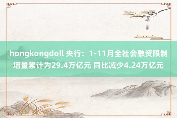 hongkongdoll 央行：1-11月全社会融资限制增量累计为29.4万亿元 同比减少4.24万