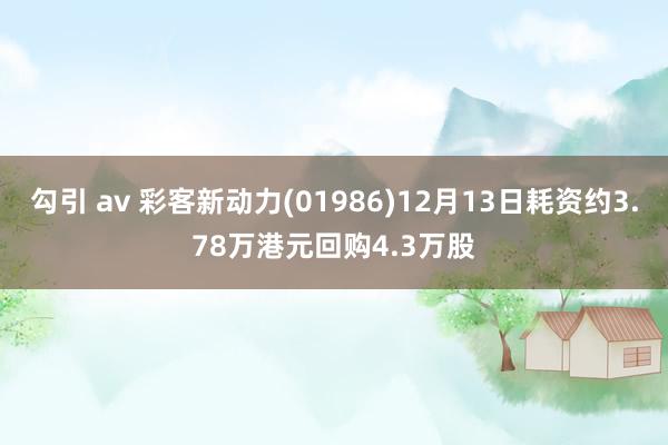 勾引 av 彩客新动力(01986)12月13日耗资约3.78万港元回购4.3万股