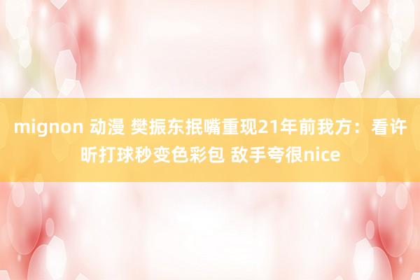 mignon 动漫 樊振东抿嘴重现21年前我方：看许昕打球秒变色彩包 敌手夸很nice
