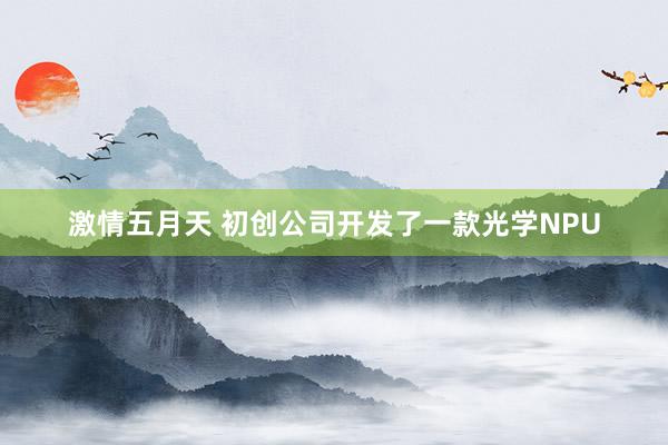激情五月天 初创公司开发了一款光学NPU