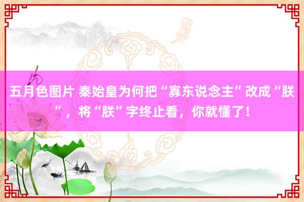 五月色图片 秦始皇为何把“寡东说念主”改成“朕”，将“朕”字终止看，你就懂了！