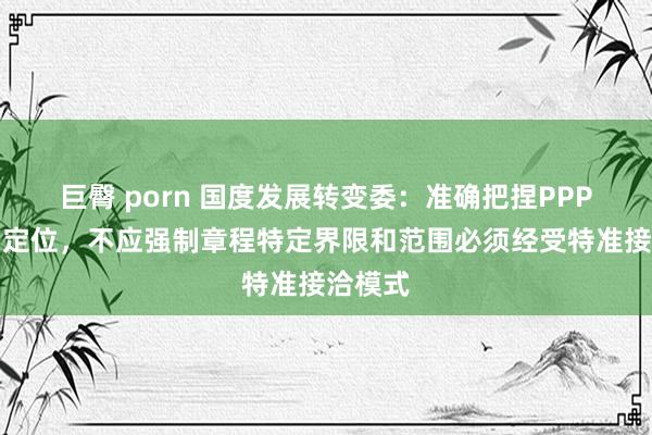 巨臀 porn 国度发展转变委：准确把捏PPP新机制定位，不应强制章程特定界限和范围必须经受特准接洽
