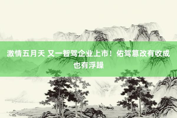 激情五月天 又一智驾企业上市！佑驾篡改有收成也有浮躁