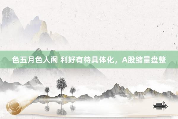 色五月色人阁 利好有待具体化，A股缩量盘整