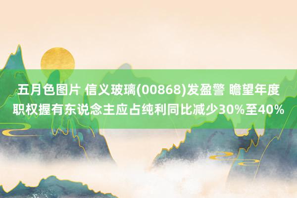 五月色图片 信义玻璃(00868)发盈警 瞻望年度职权握有东说念主应占纯利同比减少30%至40%