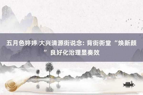 五月色婷婷 大兴清源街说念: 背街衖堂 “焕新颜” 良好化治理显奏效
