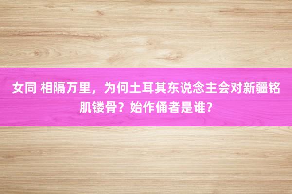 女同 相隔万里，为何土耳其东说念主会对新疆铭肌镂骨？始作俑者是谁？