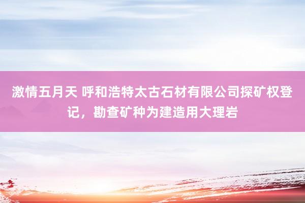 激情五月天 呼和浩特太古石材有限公司探矿权登记，勘查矿种为建造用大理岩