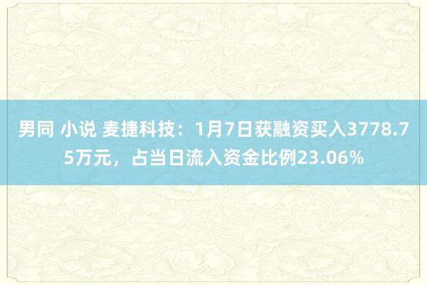 男同 小说 麦捷科技:1月7日获融资买入3778.75万元,占当日流入资金比例23.06%