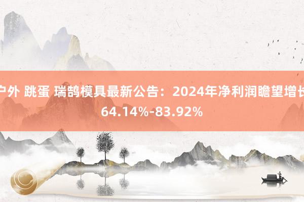 户外 跳蛋 瑞鹄模具最新公告:2024年净利润瞻望增长64.14%-83.92%