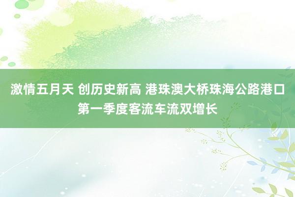 激情五月天 创历史新高 港珠澳大桥珠海公路港口第一季度客流车流双增长