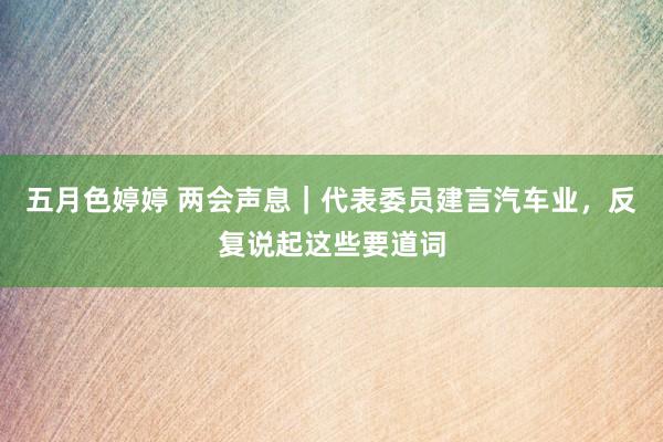 五月色婷婷 两会声息｜代表委员建言汽车业，反复说起这些要道词