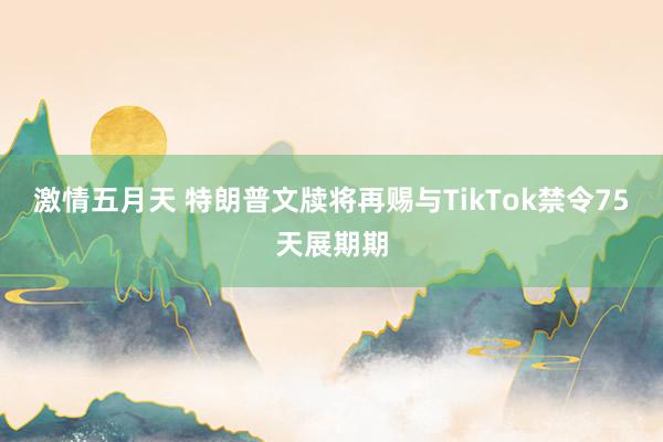 激情五月天 特朗普文牍将再赐与TikTok禁令75天展期期