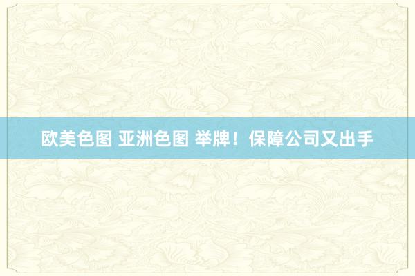 欧美色图 亚洲色图 举牌！保障公司又出手