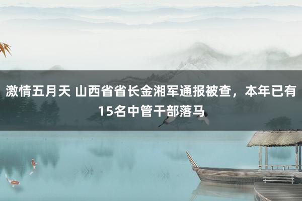 激情五月天 山西省省长金湘军通报被查，本年已有15名中管干部落马
