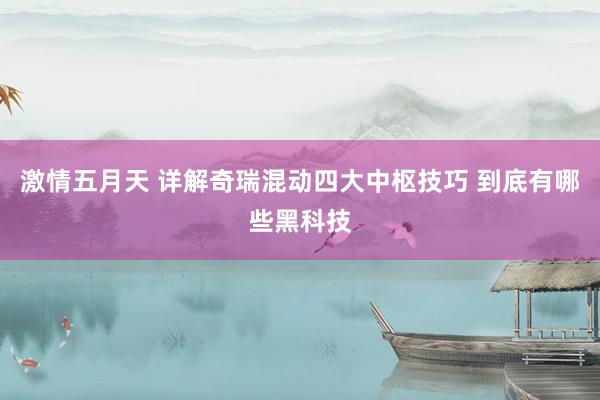 激情五月天 详解奇瑞混动四大中枢技巧 到底有哪些黑科技