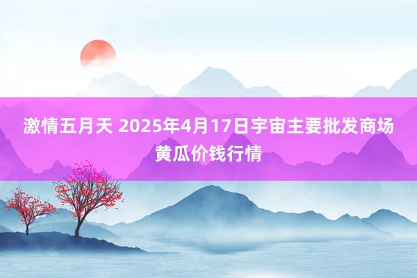 激情五月天 2025年4月17日宇宙主要批发商场黄瓜价钱行情