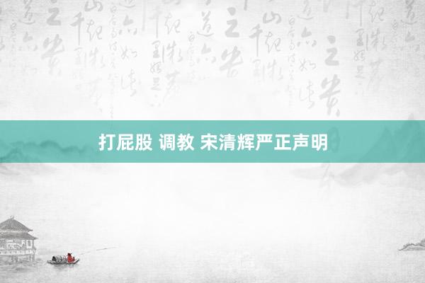 打屁股 调教 宋清辉严正声明
