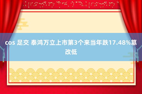 cos 足交 泰鸿万立上市第3个来当年跌17.48%篡改低