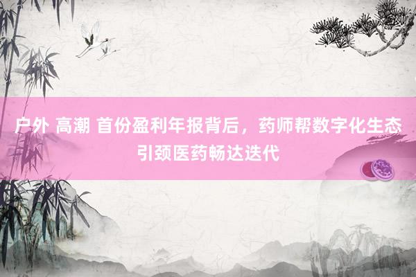 户外 高潮 首份盈利年报背后，药师帮数字化生态引颈医药畅达迭代