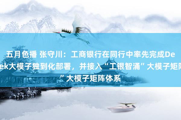 五月色播 张守川：工商银行在同行中率先完成DeepSeek大模子独到化部署，并接入“工银智涌”大模子矩阵体系