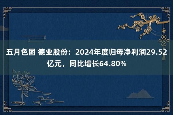 五月色图 德业股份：2024年度归母净利润29.52亿元，同比增长64.80%