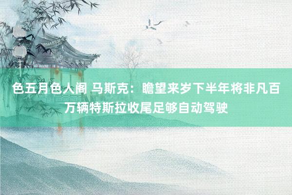 色五月色人阁 马斯克：瞻望来岁下半年将非凡百万辆特斯拉收尾足够自动驾驶