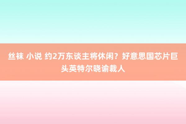 丝袜 小说 约2万东谈主将休闲？好意思国芯片巨头英特尔晓谕裁人